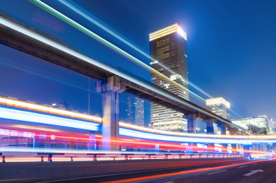 城市交通，汽车光轨