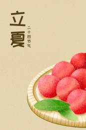 杨梅节气手绘插画