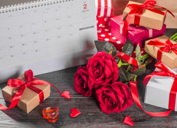 情人节玫瑰花礼物背景