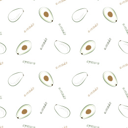 手绘卡通线条牛油果花型