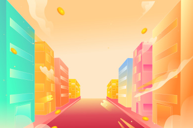 城市街道矢量插画