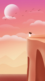 看夕阳的小女孩