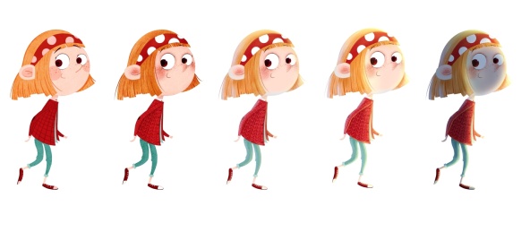 渐变光影的小女孩