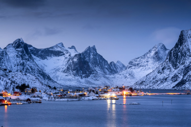 挪威罗弗敦岛夜景
