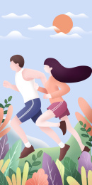 五四青年节扁平肌理插画