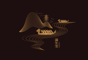 端午节线条插画图案