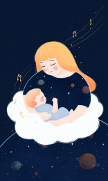 妈妈抱着孩子哄睡