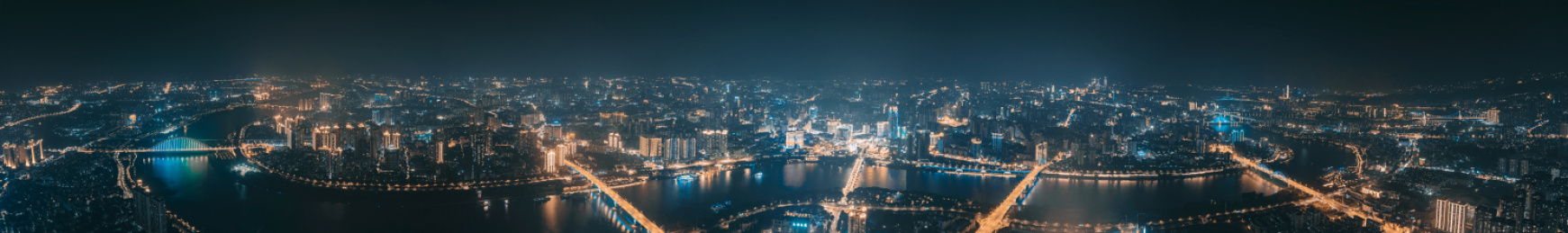 南宁城市夜景天际线