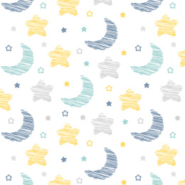 卡通手绘涂鸦星星月亮图案