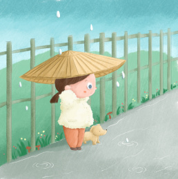 戴着斗篷的小女孩