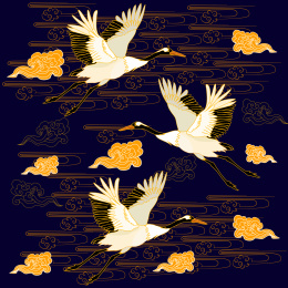 仙鹤祥云国潮无缝