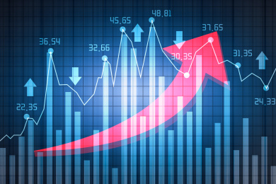 股市股票科技感上升箭头走势
