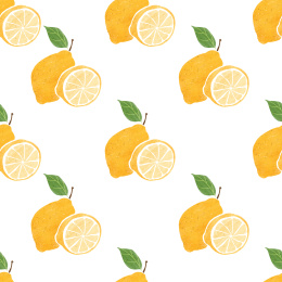 手绘酸甜可口的柠檬无缝背景