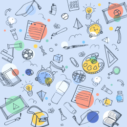 教育无缝平铺图案矢量插画