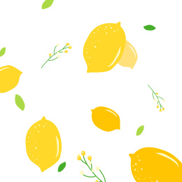 柠檬水果平铺图案矢量插画