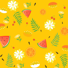 水果平铺图案矢量插画