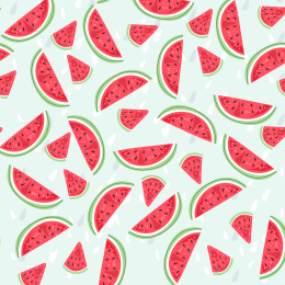 西瓜平铺图案矢量插画