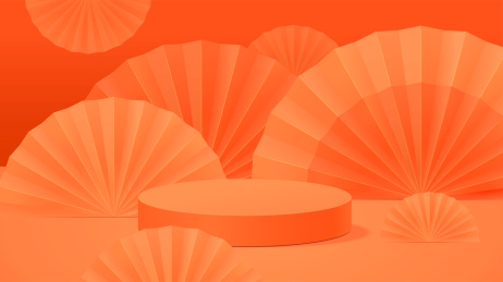 立体剪纸风格促销产品陈列展台