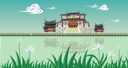 扬州熙春台插画
