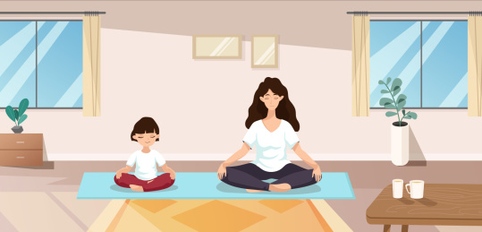 夏季居家女性瑜伽插图