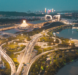 广西省南宁市东盟商务区 会展中心航拍图