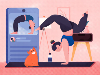 练习瑜伽的女孩