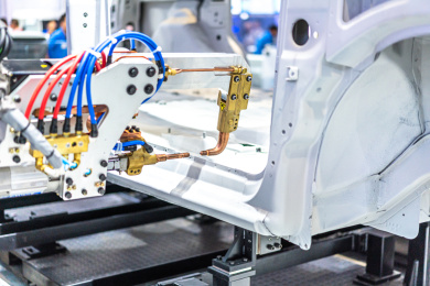 机械臂在汽车制造工厂内部