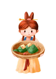 端着粽子的仕女