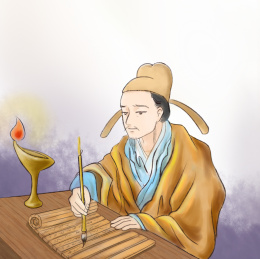 古人晚上点灯写字