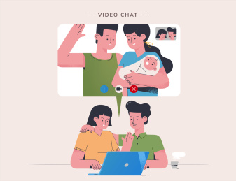 年轻夫妻用视频联父母