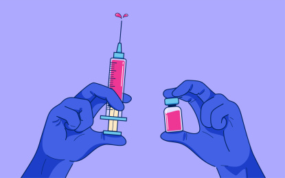 手持疫苗及注射器插图