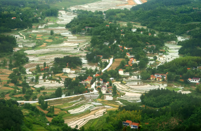 中国河南信阳市固始县锁口梯田