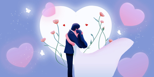 情人节情侣拥抱