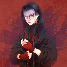 时尚眼镜男耍酷