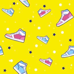 平铺无缝鞋子图案