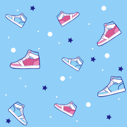 平铺无缝鞋子图案