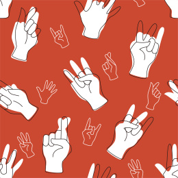 手势图案无缝插画