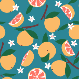 橙子柚子图案无缝插画