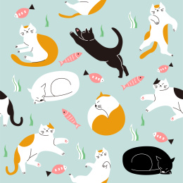 猫无缝插画