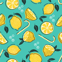 柠檬图案无缝插画