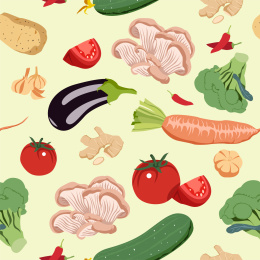 蔬菜无缝插画