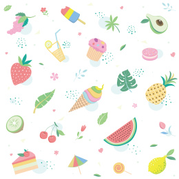矢量小清新水果甜品元素
