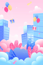 城市建筑背景矢量插画