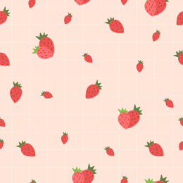 潮流可爱草莓无缝插画