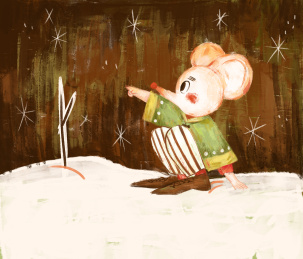 黑白背景中的小老鼠