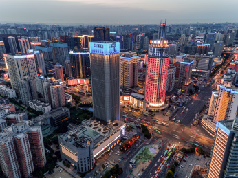 西安高新区夜景航拍