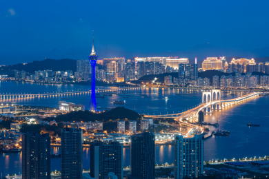 澳门城市风光 珠海横琴金融岛