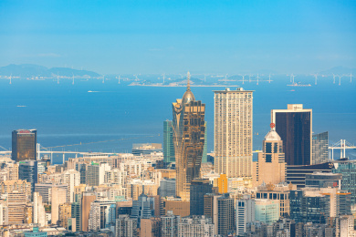 澳门城市风光 珠海横琴金融岛