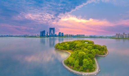 中国江苏省苏州工业园区CBD城市风光