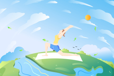 做瑜伽的人矢量插画